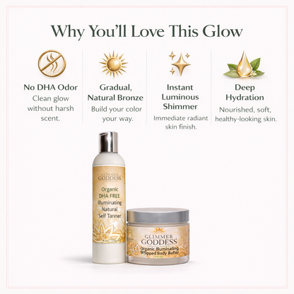 Best Organic DHA-Free Self Tanner + Bronzing Shimmer Bundle - Trending Wellness Store