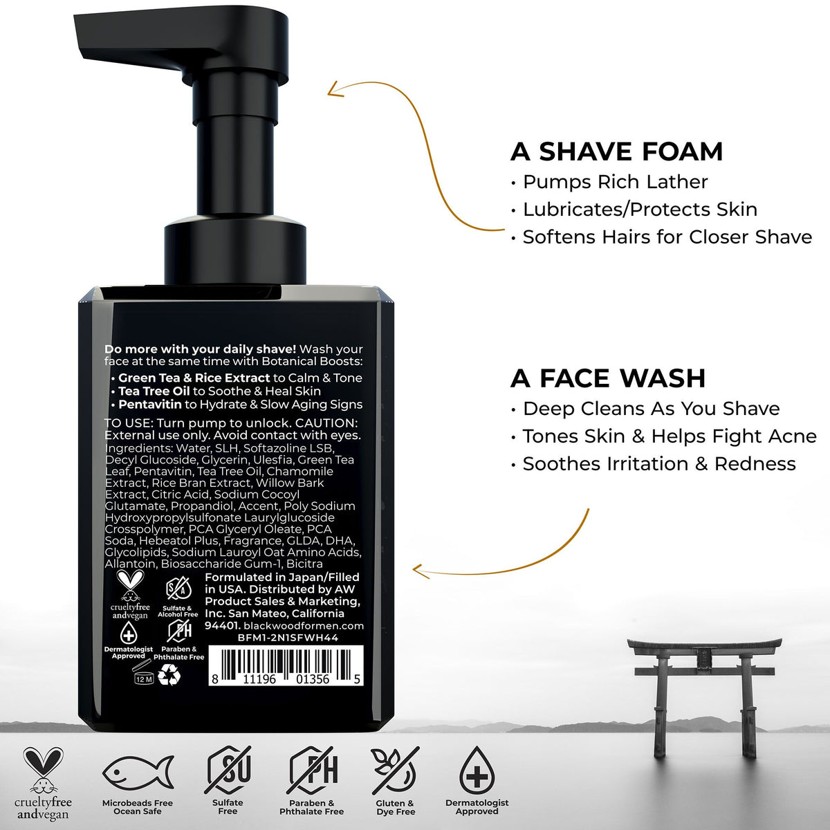 BioNutrient 2-in-1 Shave Foam + Face Wash