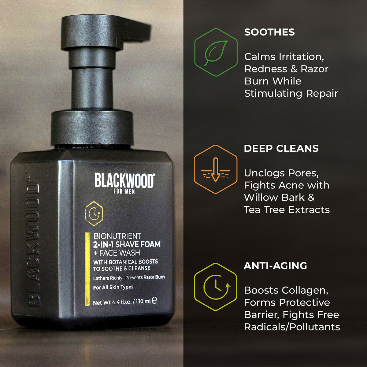 BioNutrient 2-in-1 Shave Foam + Face Wash