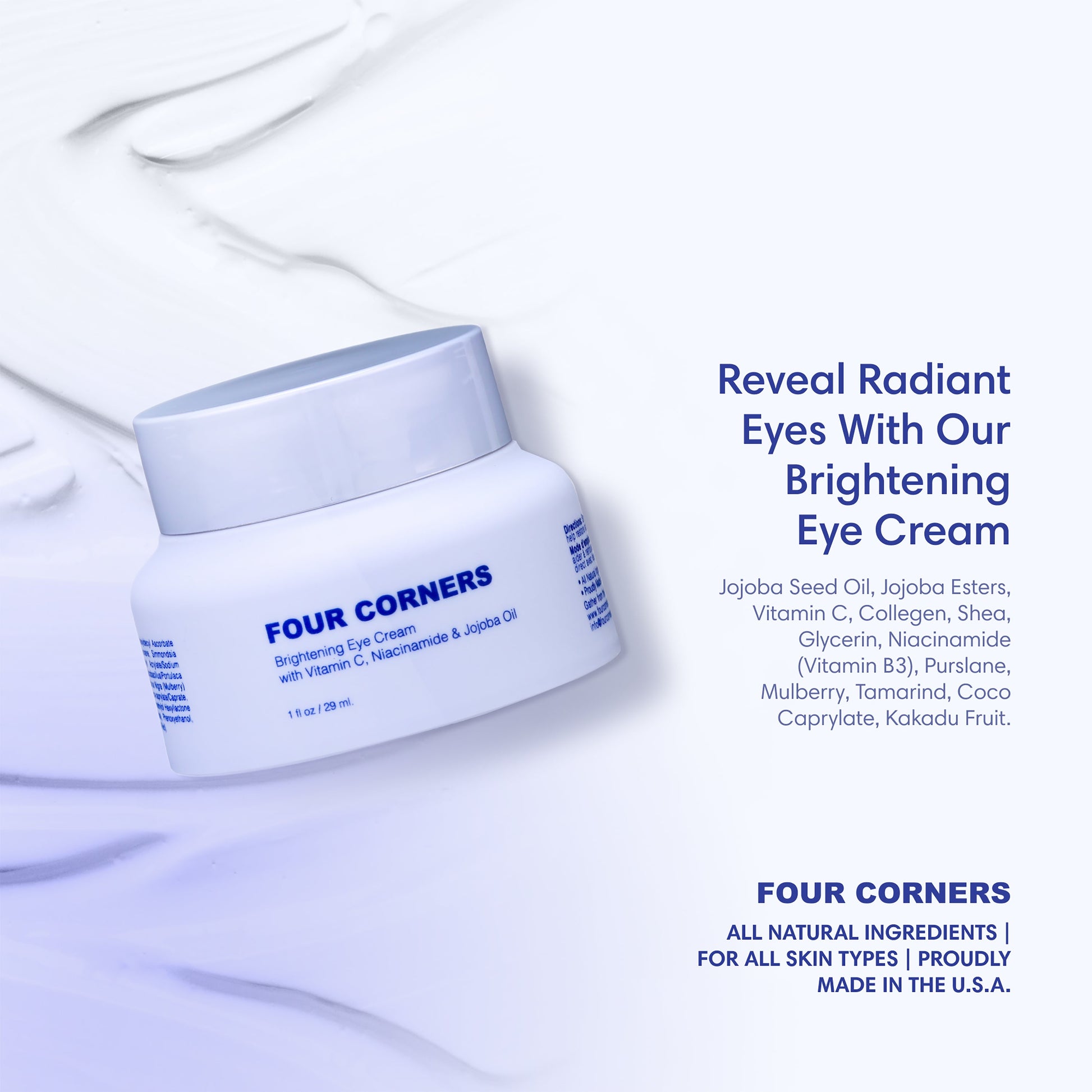Brightening Eye Cream with Vitamin C, Niacinamide (Vitamin B3), Collagen & Jojoba Oil - Trending Wellness Store