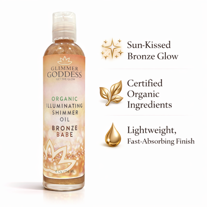 Organic Shimmer Body Oil for a Soft, Non-Greasy Body Glow