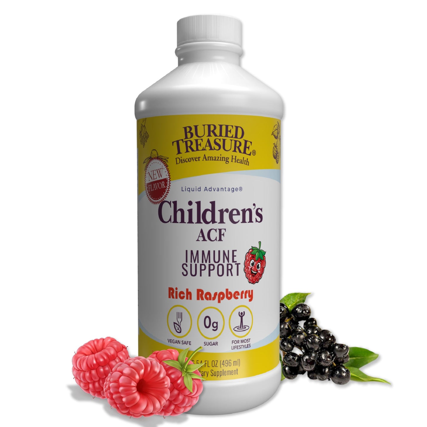 Buried Treasure Liquid Nutrients® ACF Children’s – Liquid Immune Support for Children | Raspberry Flavor | Sugar-Free - Trending Wellness Store