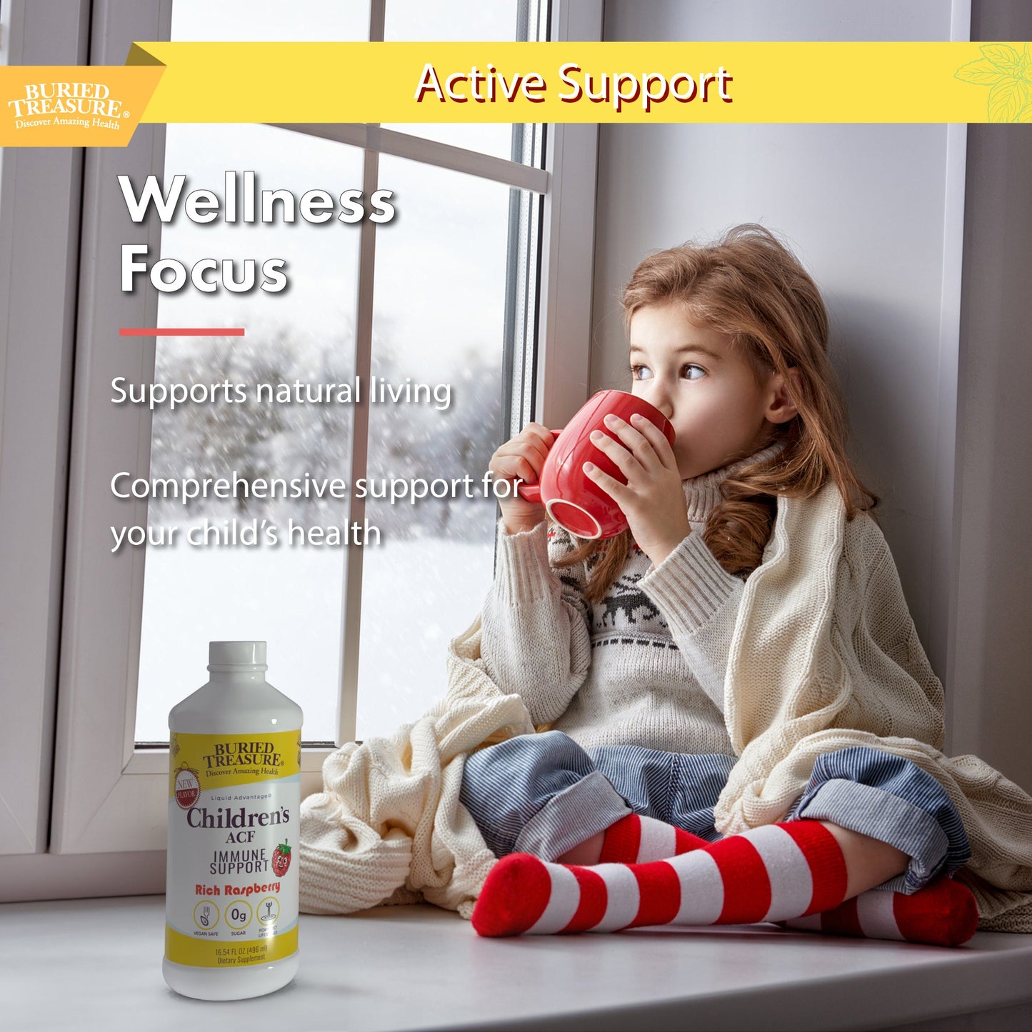 Buried Treasure Liquid Nutrients® ACF Children’s – Liquid Immune Support for Children | Raspberry Flavor | Sugar-Free - Trending Wellness Store