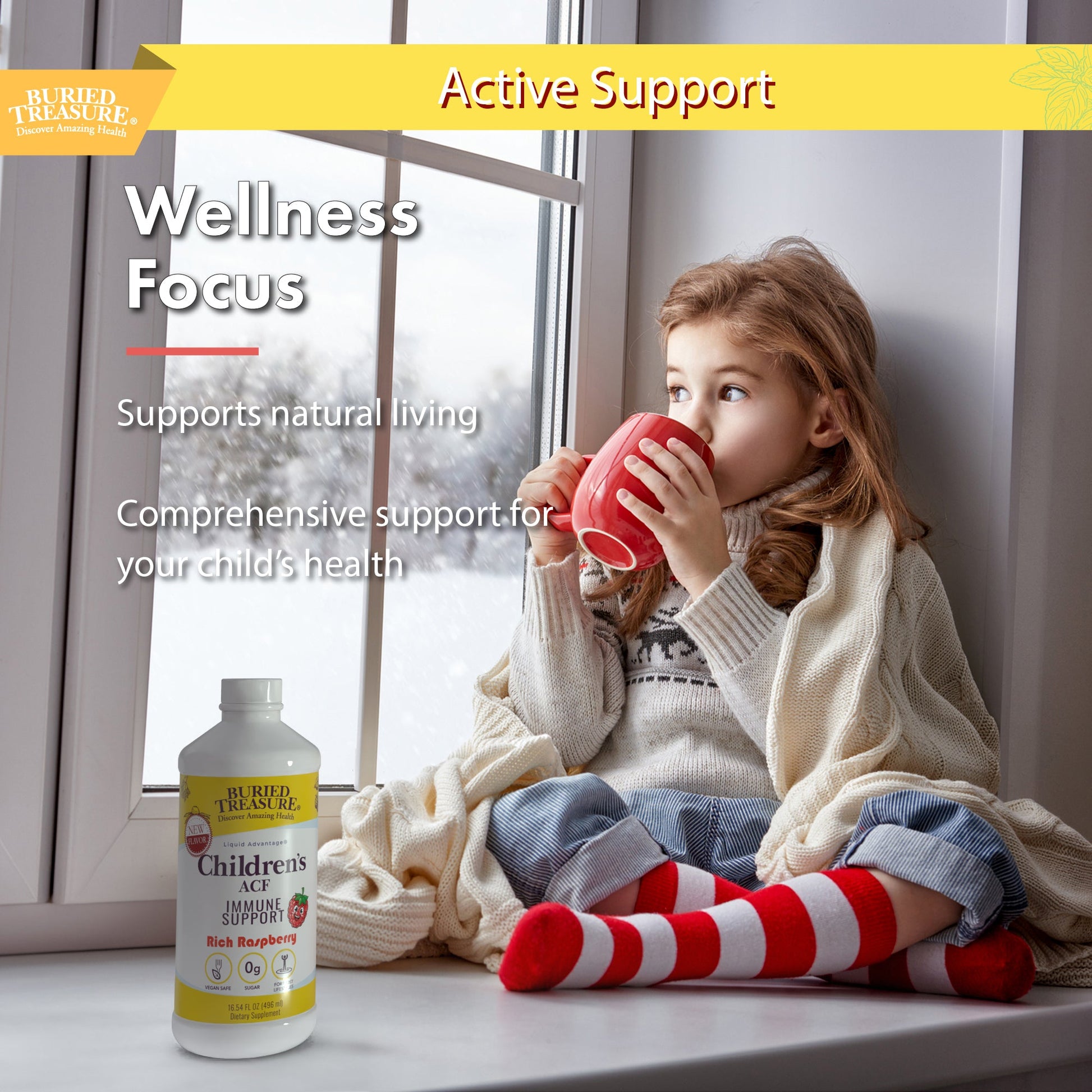 Buried Treasure Liquid Nutrients® ACF Children’s – Liquid Immune Support for Children | Raspberry Flavor | Sugar-Free - Trending Wellness Store