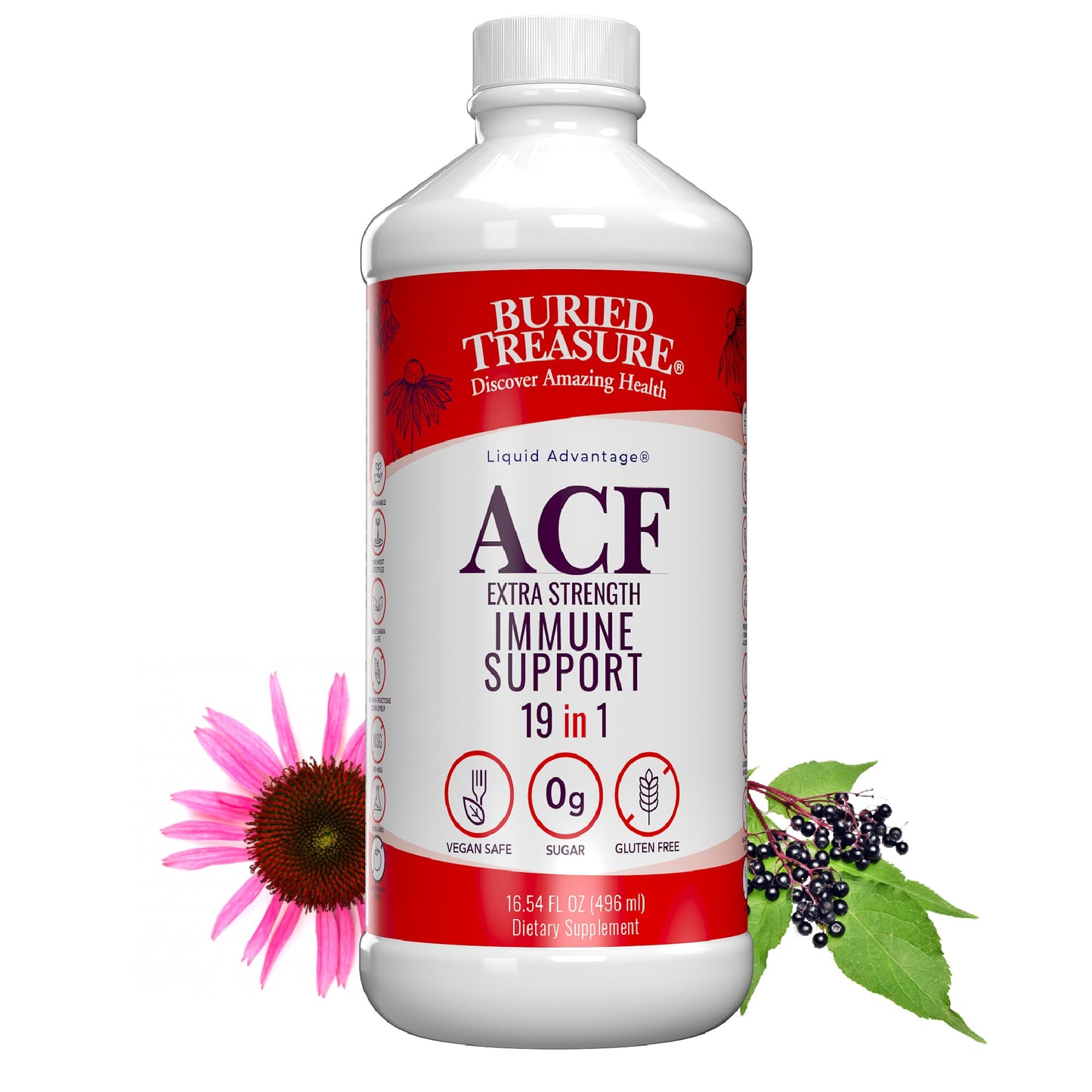 Buried Treasure Liquid Nutrients® ACF Extra Strength – Liquid Immune Support with Vitamin C, Zinc & Botanical Extracts - Trending Wellness Store