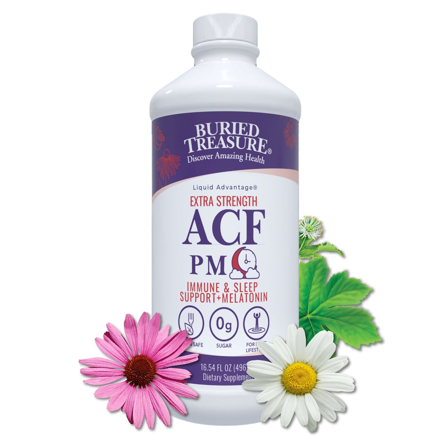 Buried Treasure Liquid Nutrients®  ACF PM Extra Strength – Liquid Sleep Support Supplement with Melatonin & Botanicals - Trending Wellness Store