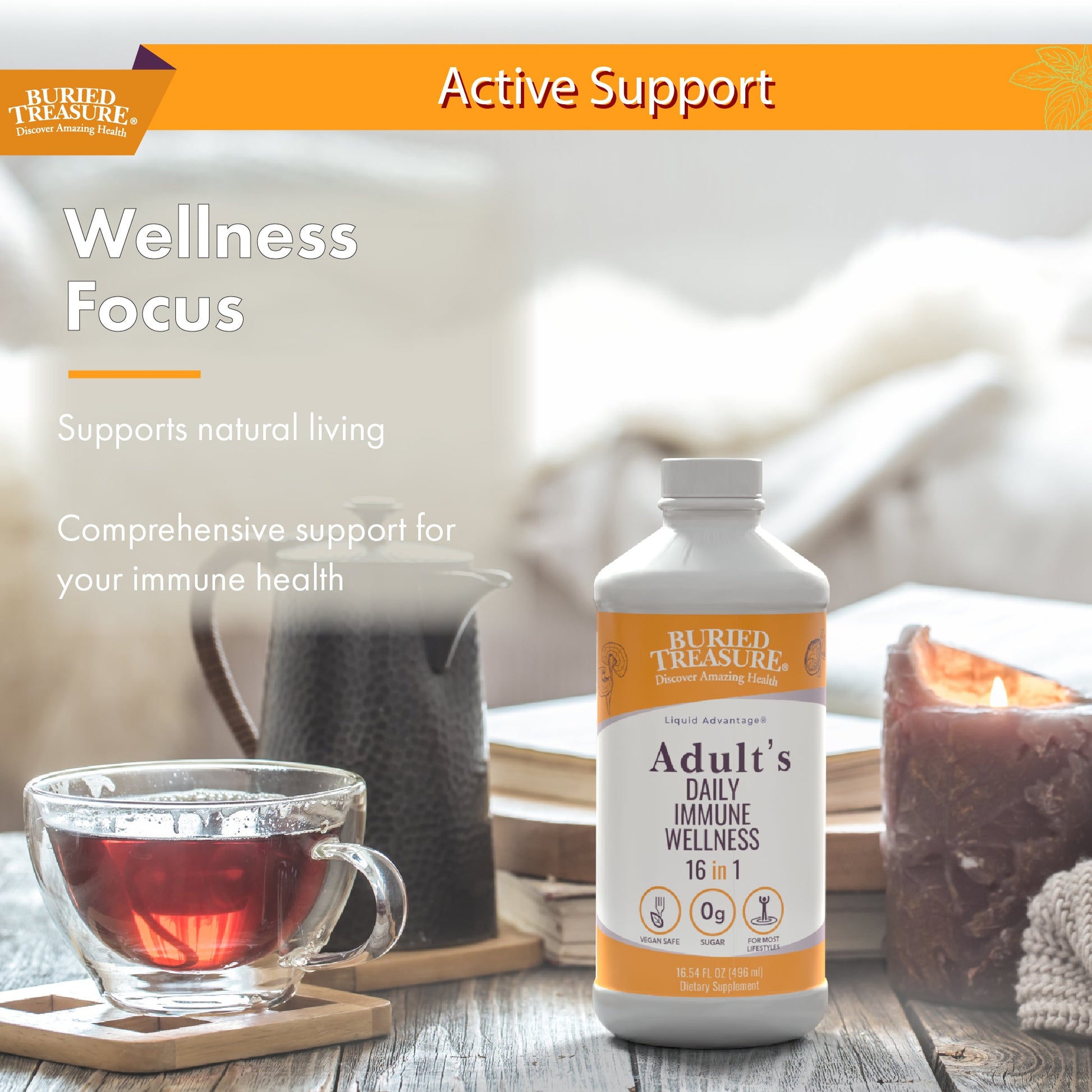 Buried Treasure Liquid Nutrients®  Adult Daily Immune Wellness – Liquid Supplement with Vitamin C and Antioxidants - Trending Wellness Store