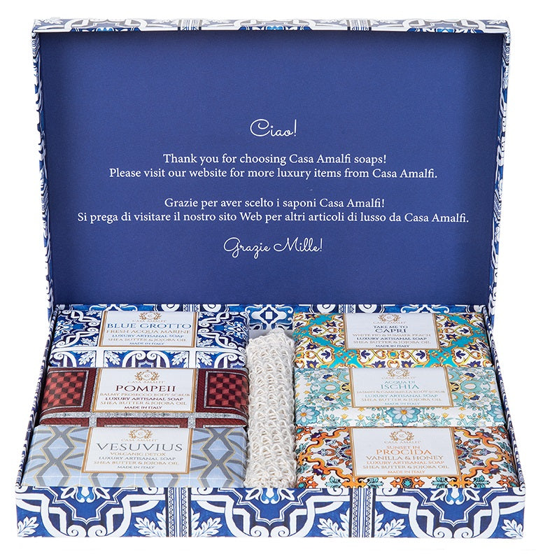 Casa Amalfi Campagna Blue Gift Set 6-Soaps - Trending Wellness Store