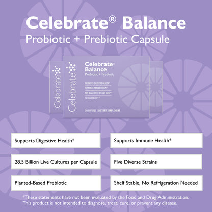 Celebrate® Balance Probiotic + Prebiotic Supplement Capsules - Trending Wellness Store
