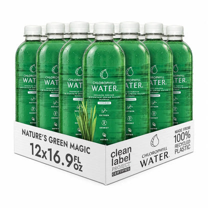 Chlorophyll Water® (Case of 12): Chlorophyll & Ultra-Purified Water with Essential Vitamins A, B12, C and D3 - Trending Wellness Store