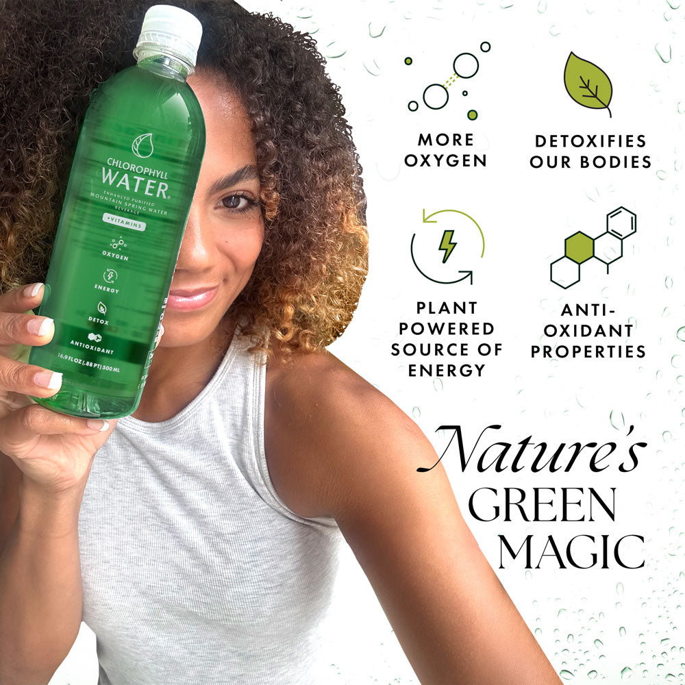 Chlorophyll Water® (Case of 12): Chlorophyll & Ultra-Purified Water with Essential Vitamins A, B12, C and D3 - Trending Wellness Store