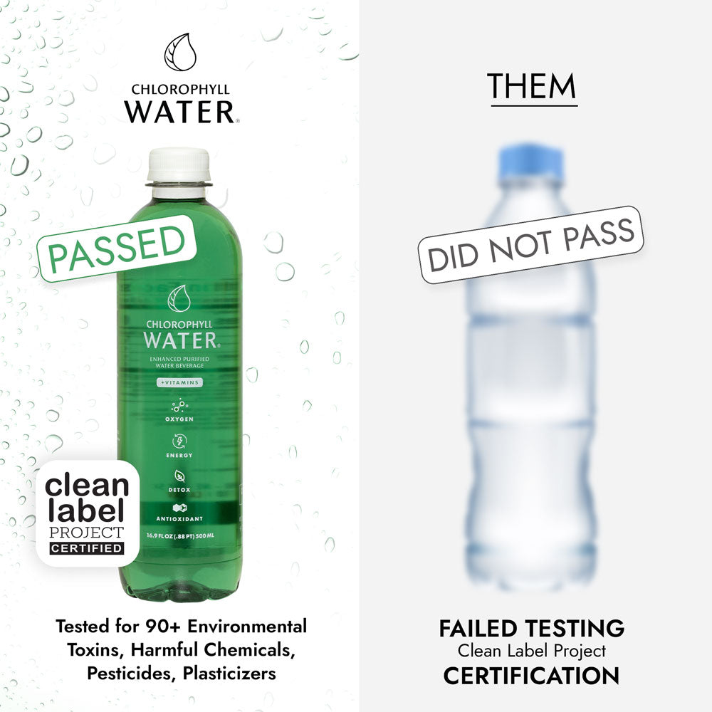 Chlorophyll Water® (Case of 12): Chlorophyll & Ultra-Purified Water with Essential Vitamins A, B12, C and D3 - Trending Wellness Store