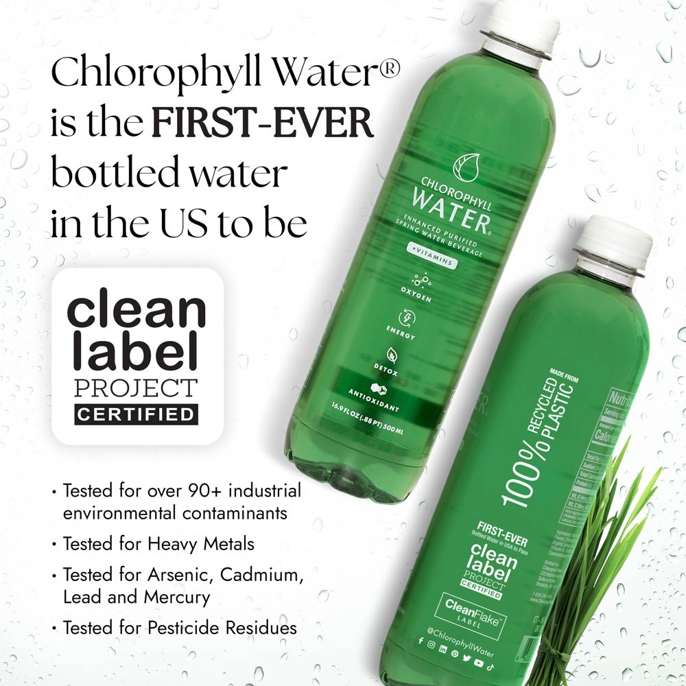 Chlorophyll Water® (Case of 12): Chlorophyll & Ultra-Purified Water with Essential Vitamins A, B12, C and D3 - Trending Wellness Store