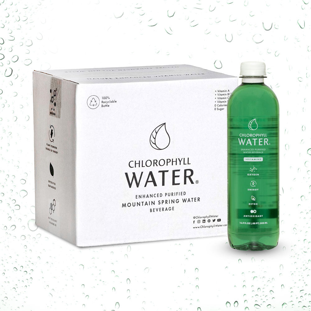 Chlorophyll Water® (Case of 12): Chlorophyll & Ultra-Purified Water with Essential Vitamins A, B12, C and D3 - Trending Wellness Store