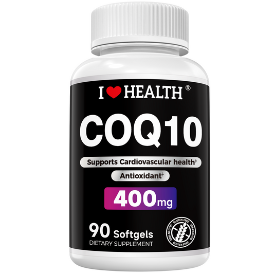 CoQ10 400mg Softgels - 90 Count | Supports Heart Health, Energy & Cellular Function | Soy-Based CoQ10 Supplement by I Love Health | 45 Servings - Trending Wellness Store