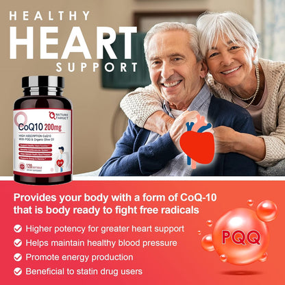 CoQ10 + PQQ + Olive Oil, 200mg, 120 Softgels - Trending Wellness Store