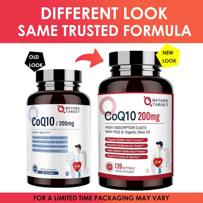 CoQ10 + PQQ + Olive Oil, 200mg, 120 Softgels - Trending Wellness Store
