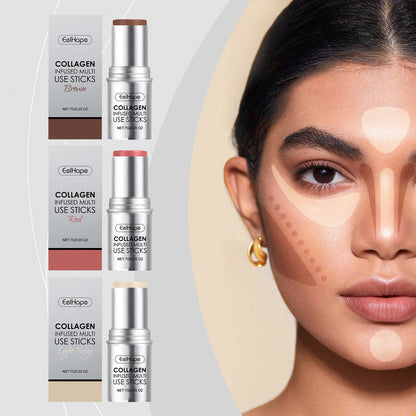 Collagen Makeup Stick Moisturizes Natural Multicolor Blush Stick - Trending Wellness Store