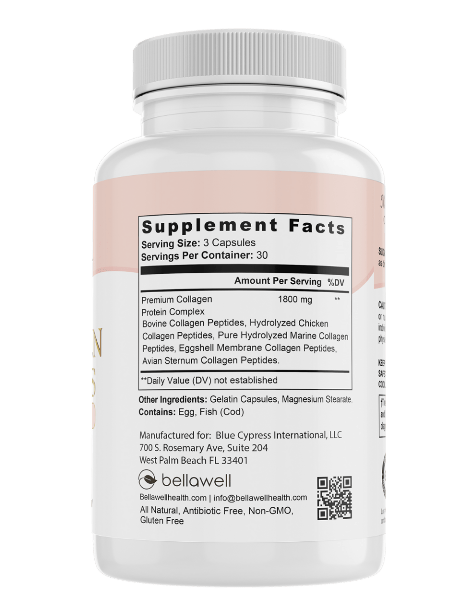 Collagen Peptides Types I, II, III, V, X by Bellawell - Trending Wellness Store