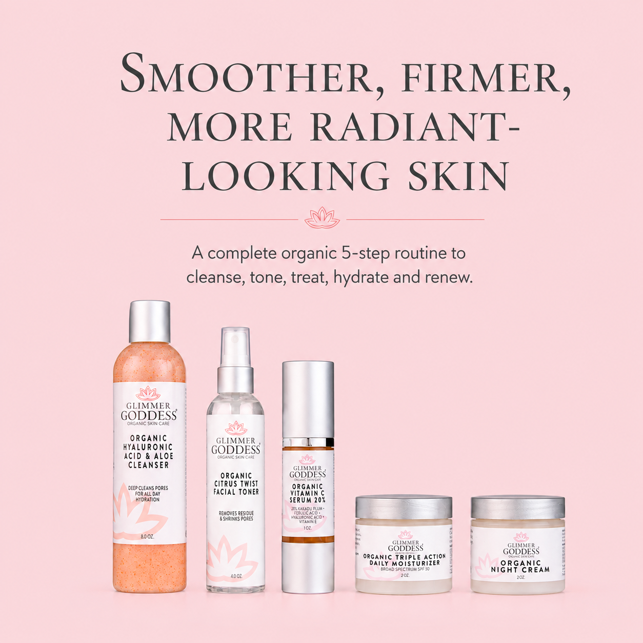 Complete Organic Anti-Wrinkle 5-Step Kit with Vitamin C & SPF 30 - Trending Wellness Store