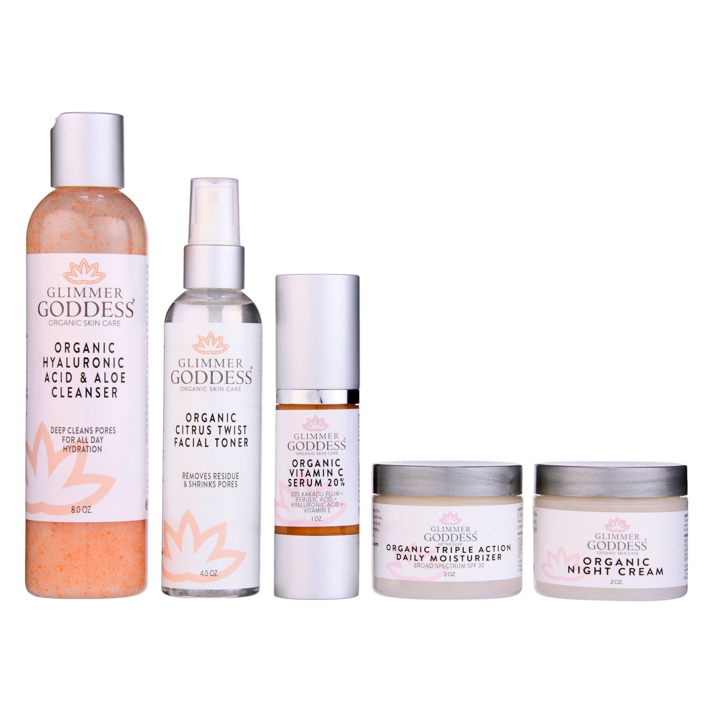 Complete Organic Anti-Wrinkle 5-Step Kit with Vitamin C & SPF 30 - Trending Wellness Store