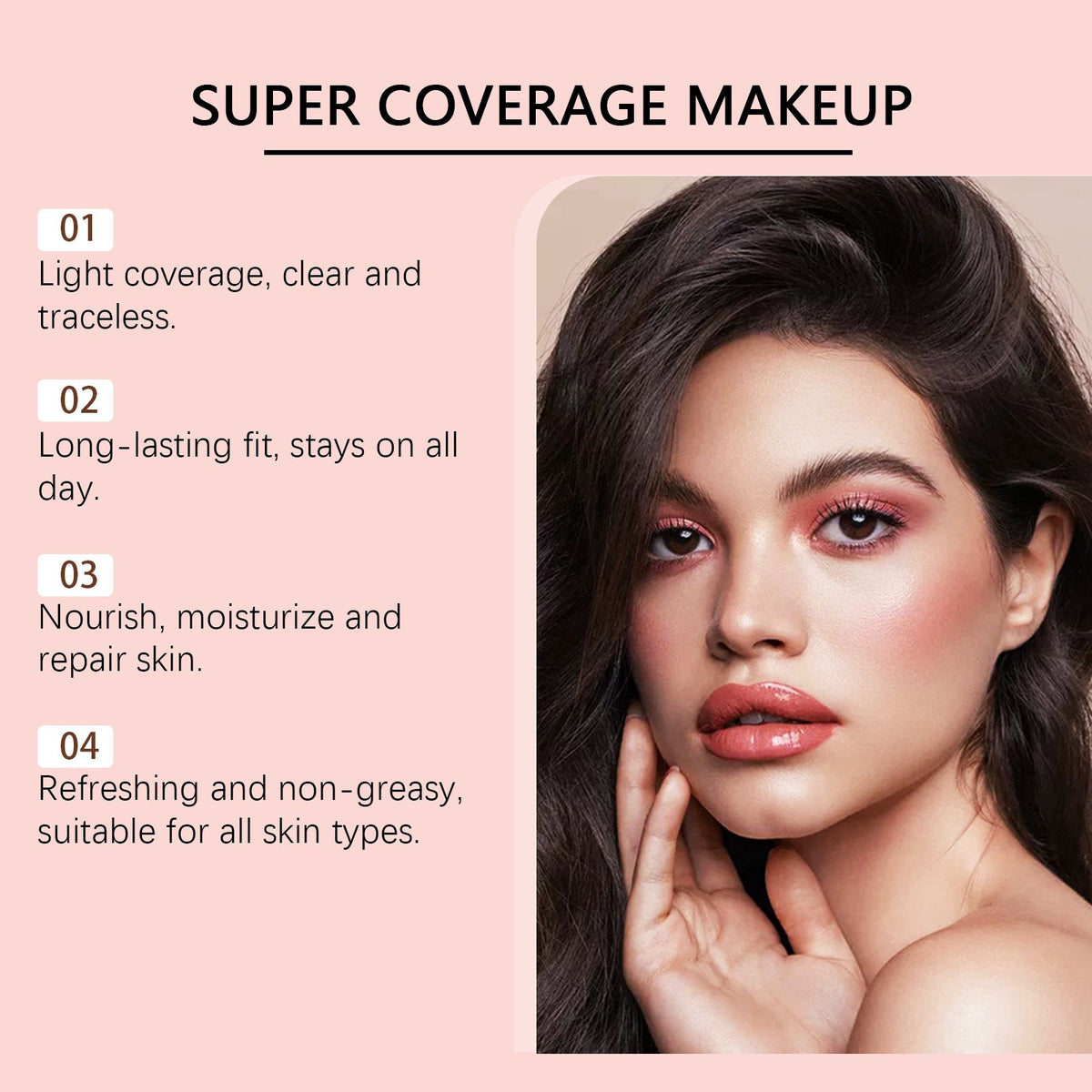 Concealing Foundation Series Three Colors Available Hydrating Texture Clear and Long-lasting Natural Foundation