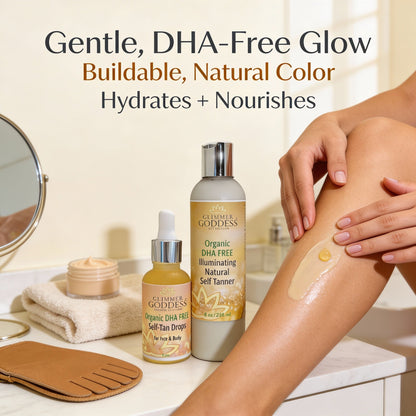 DHA-Free Self Tanner Bundle – Lotion + Drops for Natural Glow Without Smell or Orange Tones - Trending Wellness Store