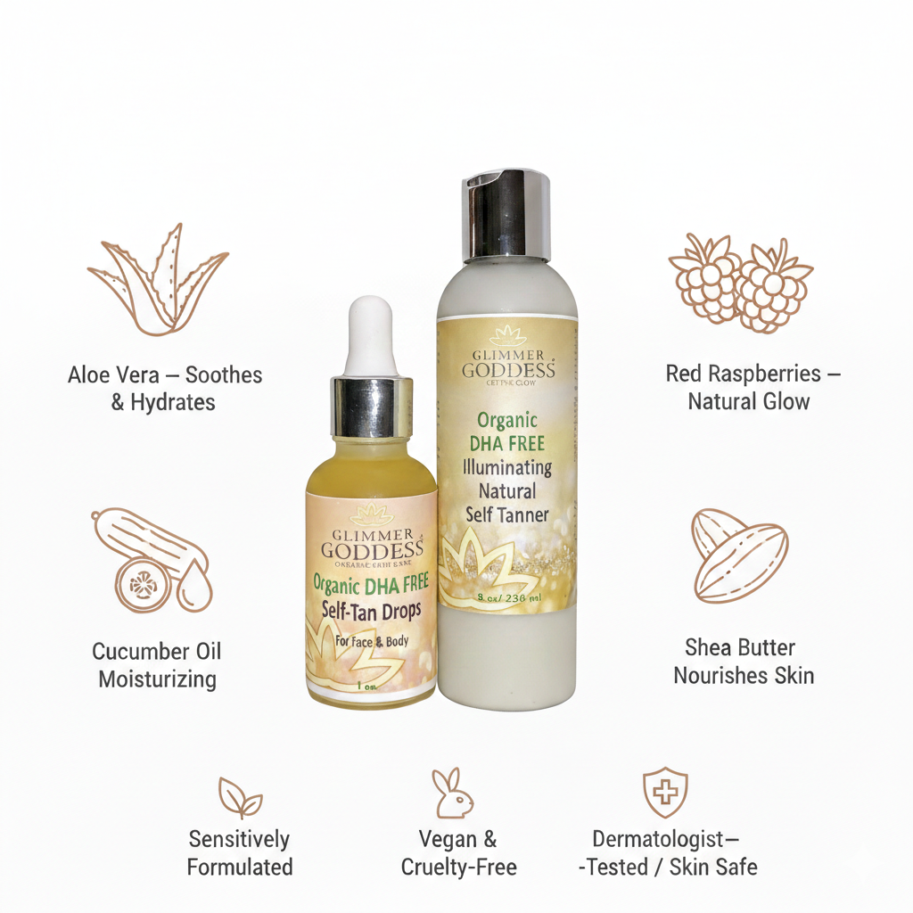 DHA-Free Self Tanner Bundle – Lotion + Drops for Natural Glow Without Smell or Orange Tones - Trending Wellness Store