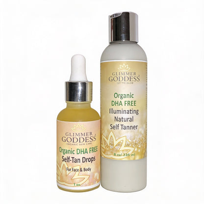 DHA-Free Self Tanner Bundle – Lotion + Drops for Natural Glow Without Smell or Orange Tones - Trending Wellness Store