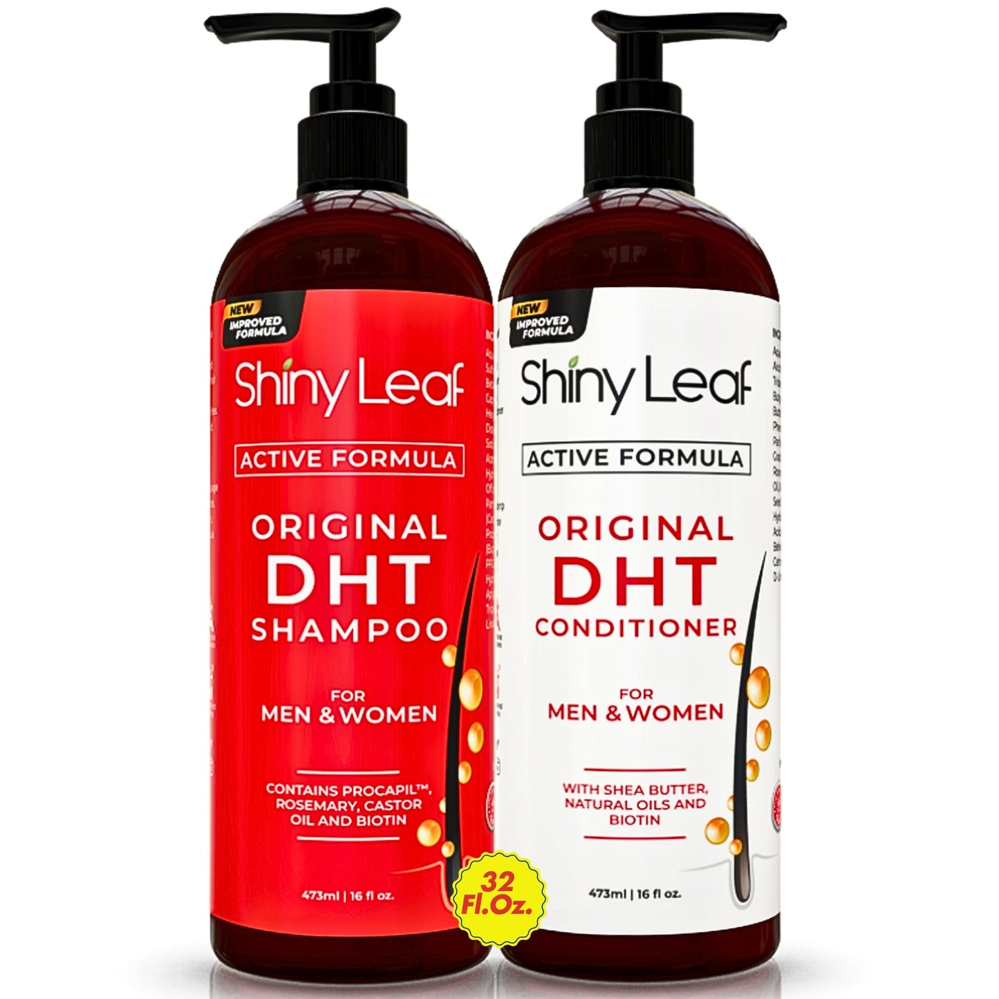 DHT Blocker Anti Hair Loss Shampoo and Conditioner set with Biotin (2 x 16 Oz) - Trending Wellness Store