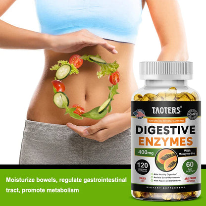 Digestive Enzyme Supplement, Beneficial Bacteria Support Immune, Digestive & Cardiovascular Health, 60 Capsules - Trending Wellness Store