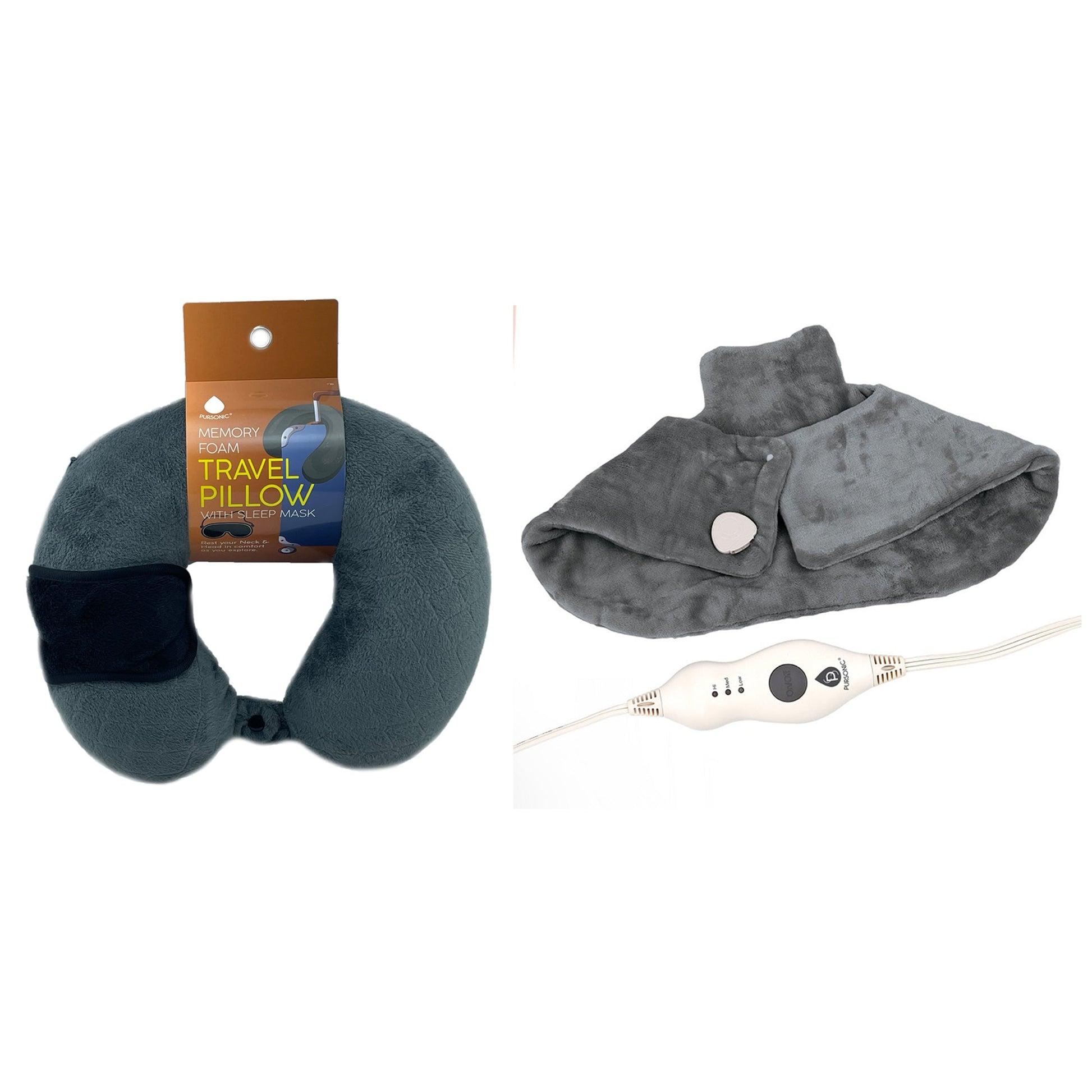 Electric Neck & Shoulder Heating Pad + Memory Foam Travel Pillow - Trending Wellness Store