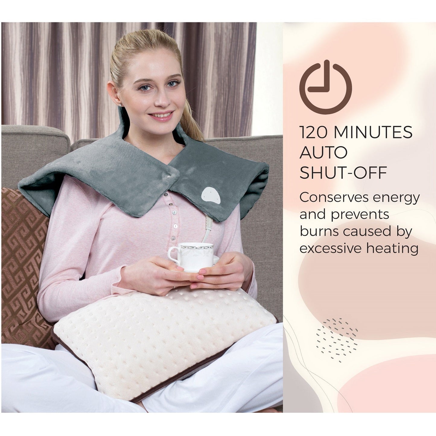 Electric Neck & Shoulder Heating Pad + Memory Foam Travel Pillow - Trending Wellness Store