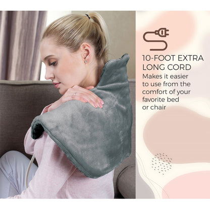Electric Neck & Shoulder Heating Pad + Memory Foam Travel Pillow - Trending Wellness Store