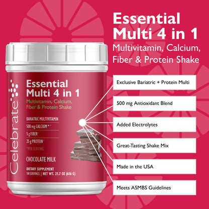 Essential Multi 4 in 1 Multivitamin Protein Powder with Calcium & Fiber - Trending Wellness Store