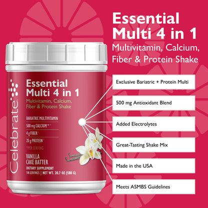 Essential Multi 4 in 1 Multivitamin Protein Powder with Calcium & Fiber - Trending Wellness Store
