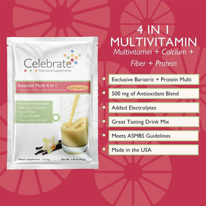 Essential Multi 4 in 1 Multivitamin Protein Powder with Calcium & Fiber - Trending Wellness Store
