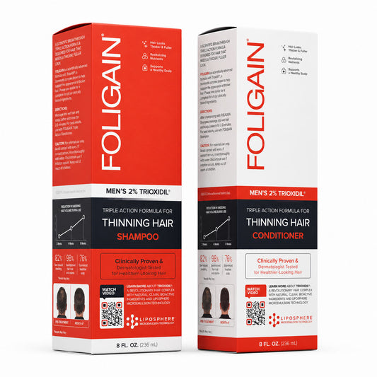 FOLIGAIN® Thinning Hair Shampoo and Conditioner Kit for Men with 2% TRIOXIDIL® - Trending Wellness Store