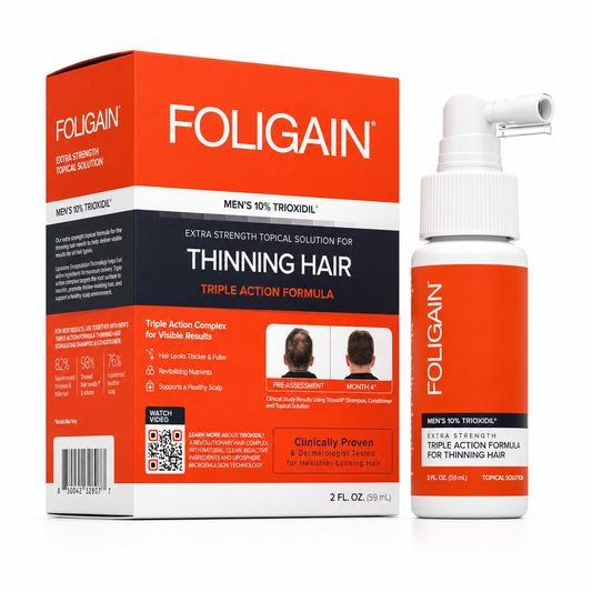 FOLIGAIN® Triple Action Complete Formula For Thinning Hair For Men 10% TRIOXIDIL® - Trending Wellness Store