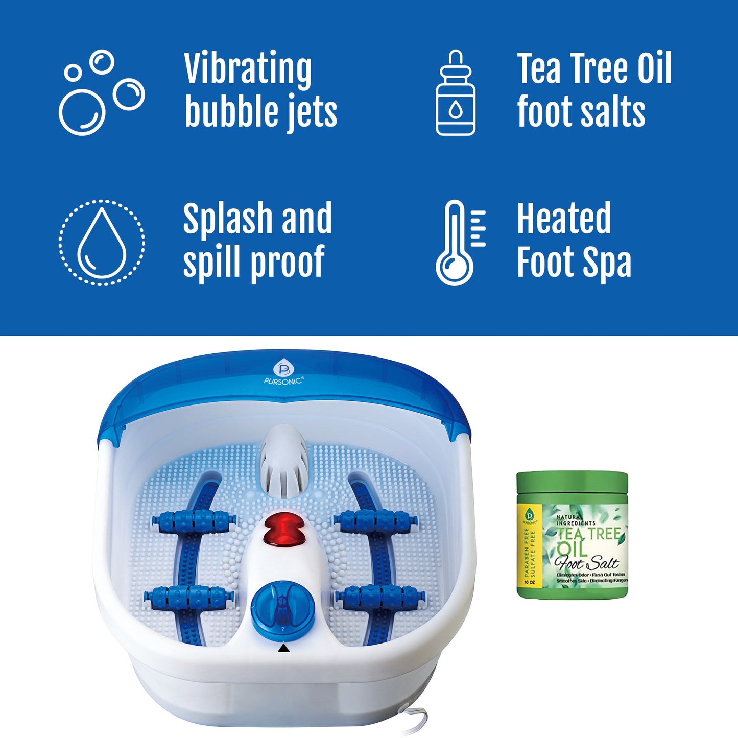 Foot Spa Massager with Tea Tree Oil Foot Salt Scrub (Heating Function) - Trending Wellness Store