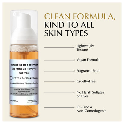 Gentle Foaming Facial Cleanser – Aloe, Apple & Ashwagandha for All Skin Types - Trending Wellness Store