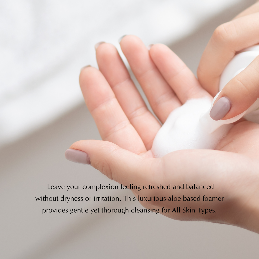 Gentle Foaming Facial Cleanser – Aloe, Apple & Ashwagandha for All Skin Types - Trending Wellness Store