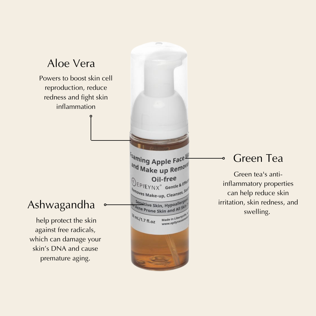 Gentle Foaming Facial Cleanser – Aloe, Apple & Ashwagandha for All Skin Types - Trending Wellness Store