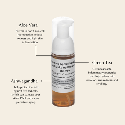 Gentle Foaming Facial Cleanser – Aloe, Apple & Ashwagandha for All Skin Types - Trending Wellness Store