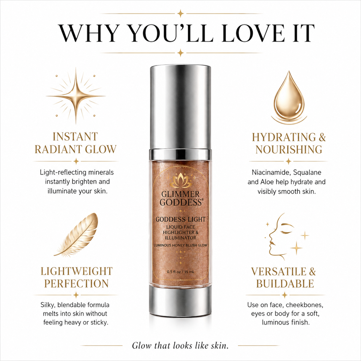 Goddess Light Liquid Face Highlighter & Illuminator - Trending Wellness Store