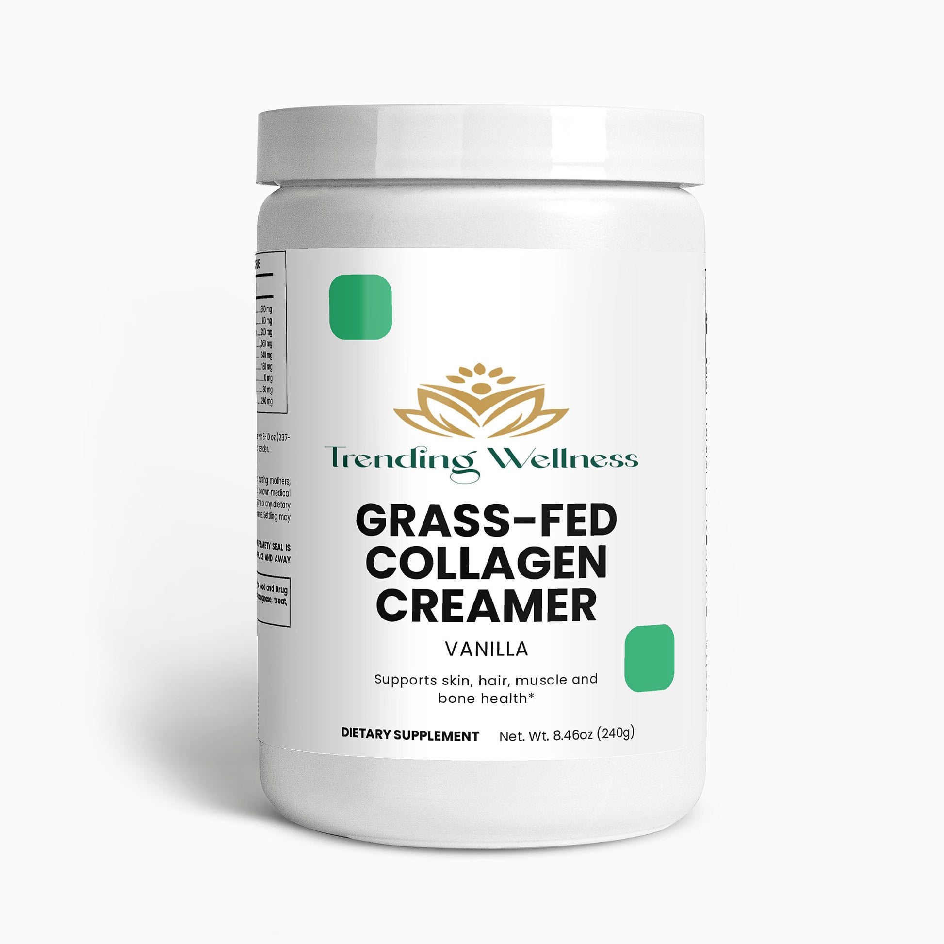 Trending Wellness Grass-Fed Collagen Creamer container on a white background