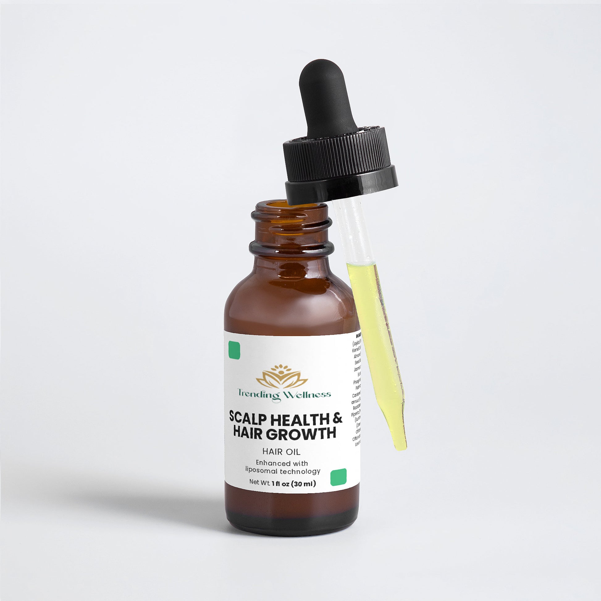 Vita Scalp Serum bottle with dropper on a light gray background