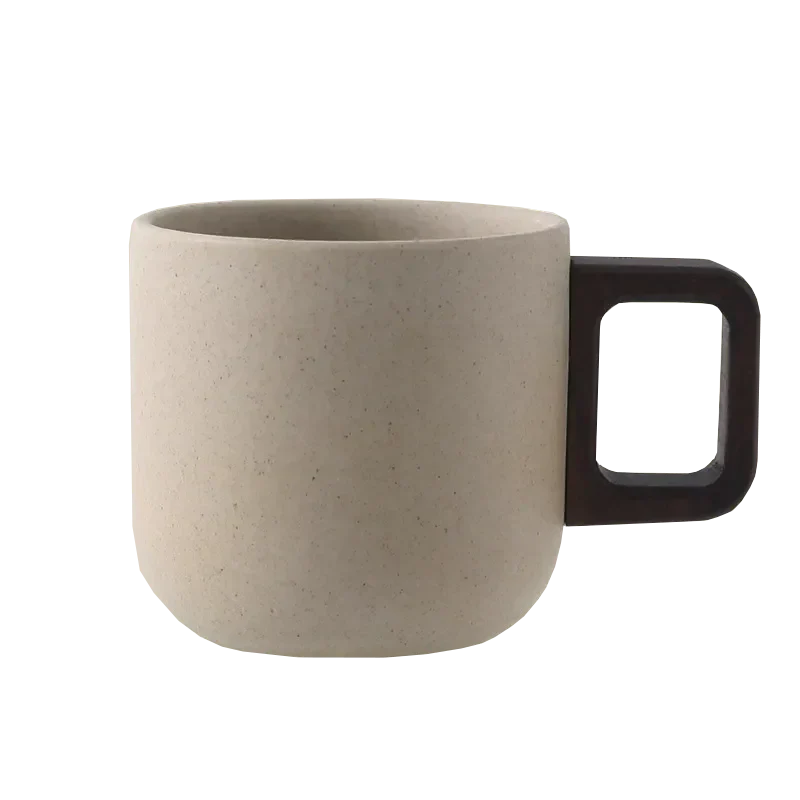Handcrafted Ceramic Espresso Cup with Wooden Handle - Trending Wellness Store