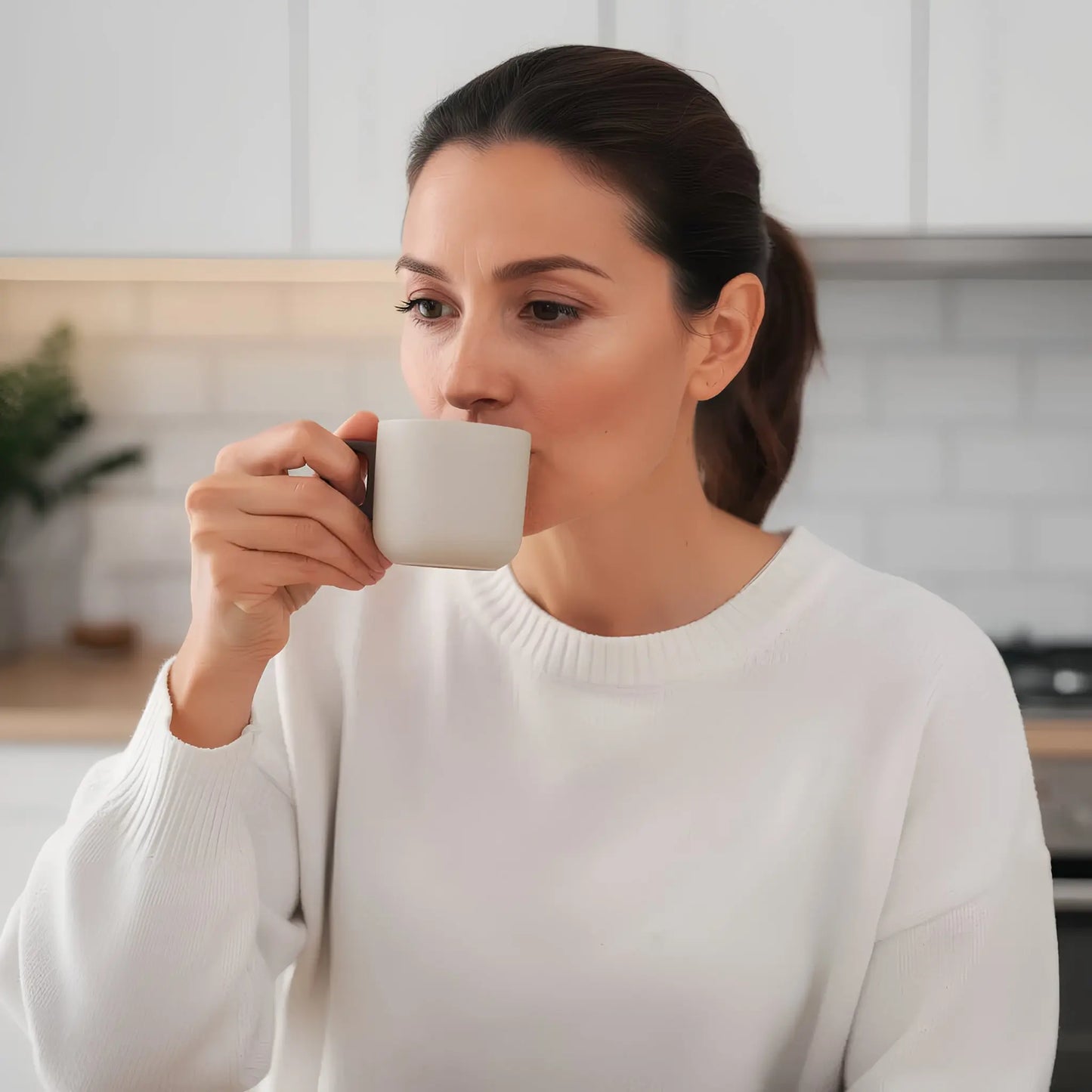 Handcrafted Ceramic Espresso Cup with Wooden Handle - Trending Wellness Store