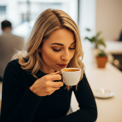 Handcrafted Ceramic Espresso Cup with Wooden Handle - Trending Wellness Store